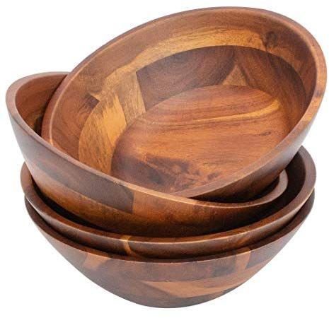 Round Wooden Salad Bowl, for Gift Purpose, Hotel, Restaurant, Home, Pattern : Plain