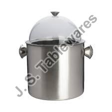 Plain Stainless Steel Ice Cream Container, Color : Silver