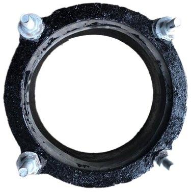 Round Polished Ductile Iron Flange Adaptor, for Column Pipe, Color : Black