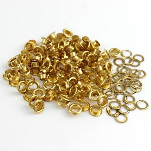 Round Polished Brass Eyelets, for CLOTHING ETC, Size : 40mm, 60mm