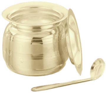 1002 Silver Plated Ghee Pot Set, Style : Antique