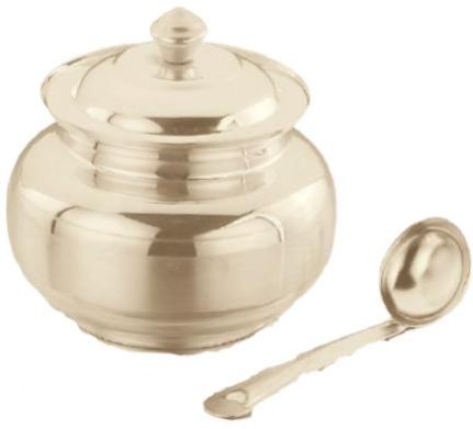 1003 Silver Plated Ghee Pot Set