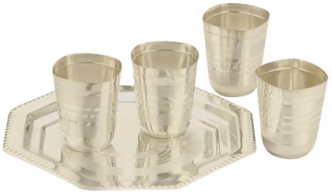 1028 Silver Plated Tray Glass Set, Style : Royal