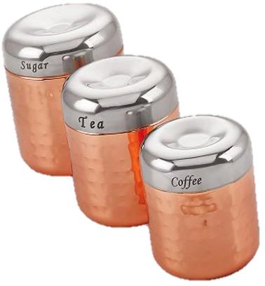 3020C COPPER PLATED CANISTER SET, for Food Serving