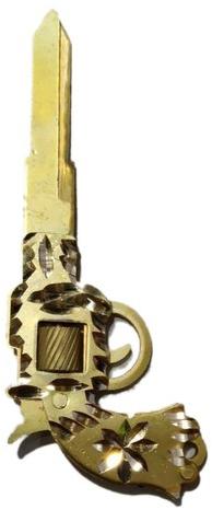 Brass Gun Bike Key, Color : Golden