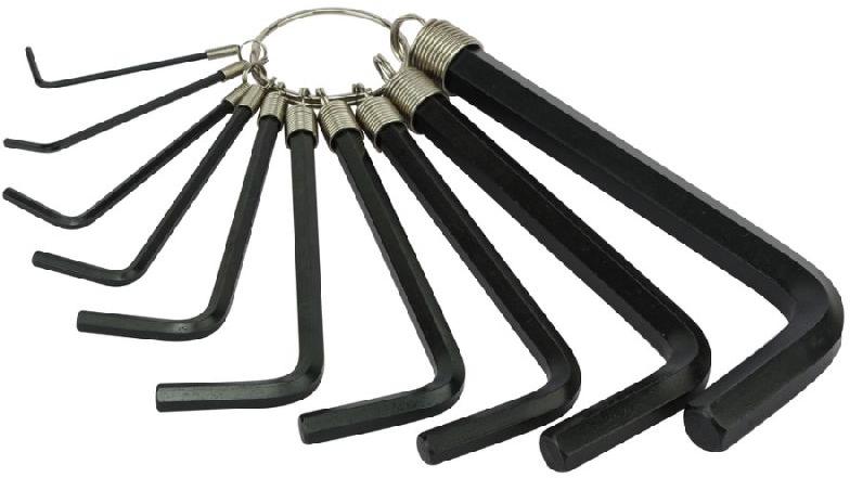 Hex Key Ring Set, Color : Black