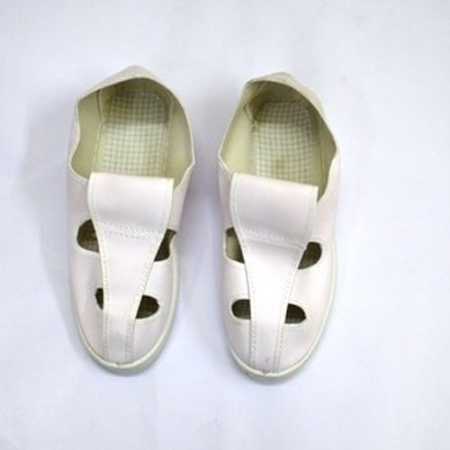 PU White ESD Slippers, Size : 7