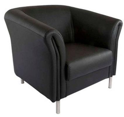 Stainless Steel Leatherite Single Seater Sofa, Color : Black