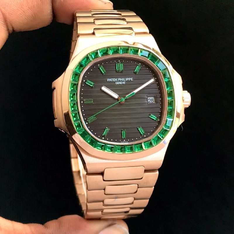 Patek Philippe Nautilus Green Emerald Swiss Automatic Watch at Rs