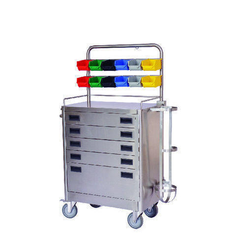 Aluminium Polished Emergency Trolley, for Hospital, Feature : Durable, Fine Finishing, High Quality
