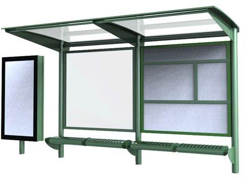 Polished Steel Bus Stop Shelter, Style : Modern