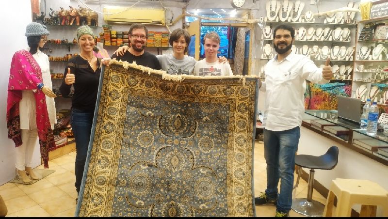 Kashmiri silk carpet 4x6