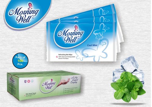 Morning Well Single Wet Wipes, Color : White