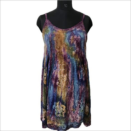 Ladies Tie Dye Beach Sleeveless Dress