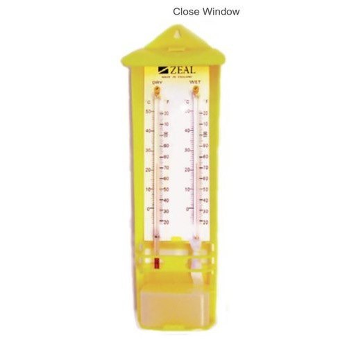 Zeal Plastic Dry Bulb Hygrometer, Color : Yellow