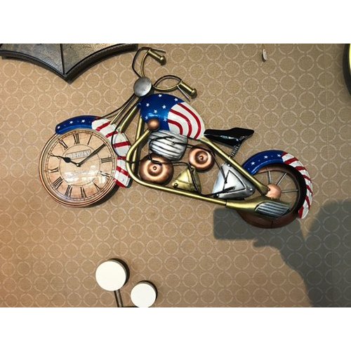 IRON STEEL Decorative Hanging Bike Clock, Packaging Type : Box