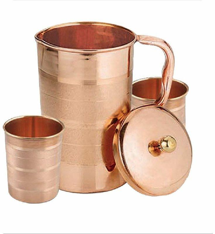 Round Plain Copper Jug, for Water Storage