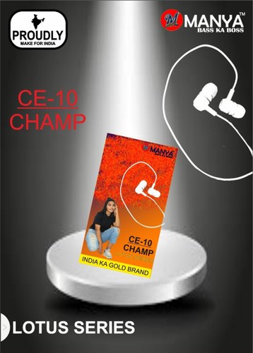 Champ Earplug Mobile Earphone, Color : white, black