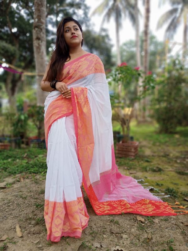 6.3 m (with blouse piece) Cotton silk Jamdani Dhakai Saree