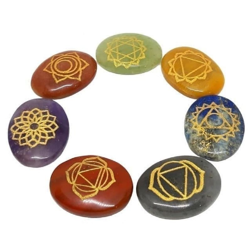 Stone Polished Seven chakra oval set
