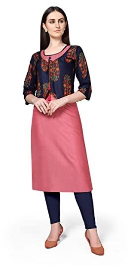 Printed Cotton Ladies Double Tone Kurti, Occasion : Party Wear