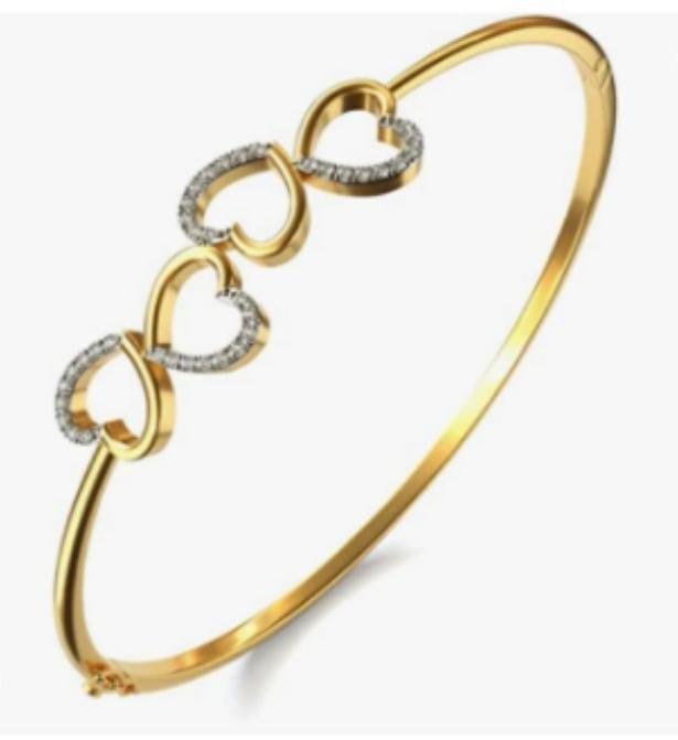 Real Diamond Hearts Bracelet
