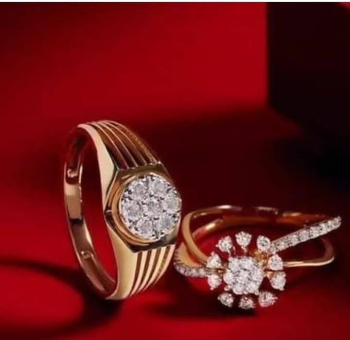Real Natural Diamond Couple Ring