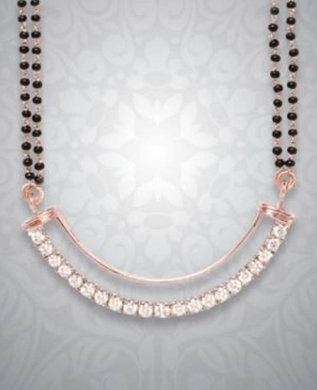 Rose Gold Real Diamond Mangalsutra, Size Free Size, Gender Ladies