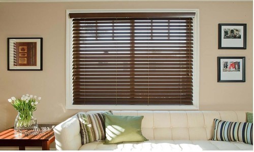 Horizontal wooden blinds, Color : Brown