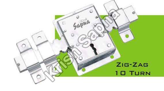 Krish Sapna Metal Manual Polished Zig-Zag Shutter Lock, for Stable Performance, Simple Installation