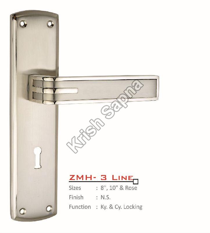 ZMH-3 Line Zinc Alloy Mortise Handle, for Doors, Color : Silver