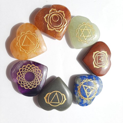 7 Chakra Heart Shaped Reiki Set