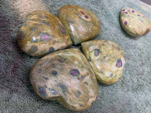 Heart Shaped Ruby Zoisite Gemstone