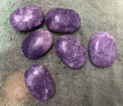 Oval Shaped Lapidolite Plam Gemstones