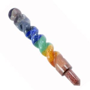 Seven Chakra Agate Stone Engraved Stick