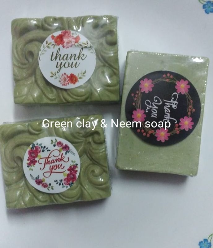 Green Clay & Neem Soap, Packaging Type : Paper Wrapper