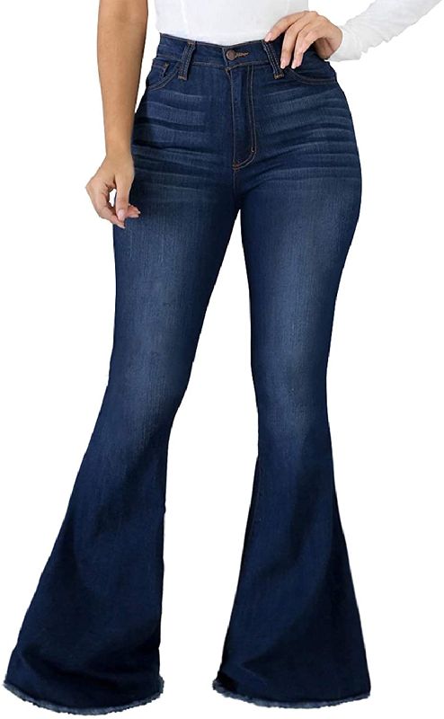 Plain Denim Ladies Flared Jeans, Feature : Anti-Wrinkle, Comfortable, Easily Washable