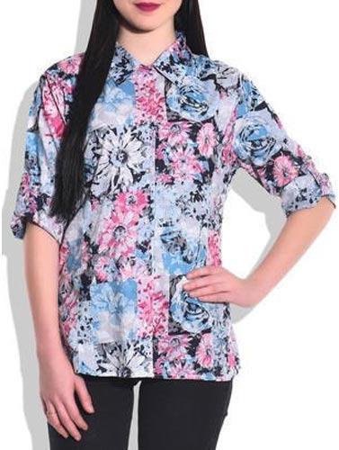Cotton Ladies Printed Shirt, Feature : Comfortable, Easily Washable