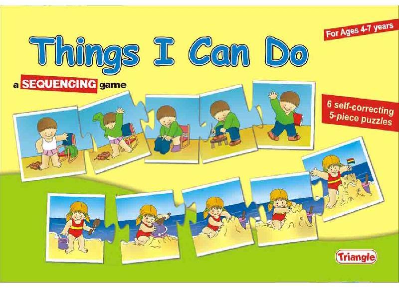 Cardboard Things I Can Do Puzzle, for Playing, Pattern : Printed
