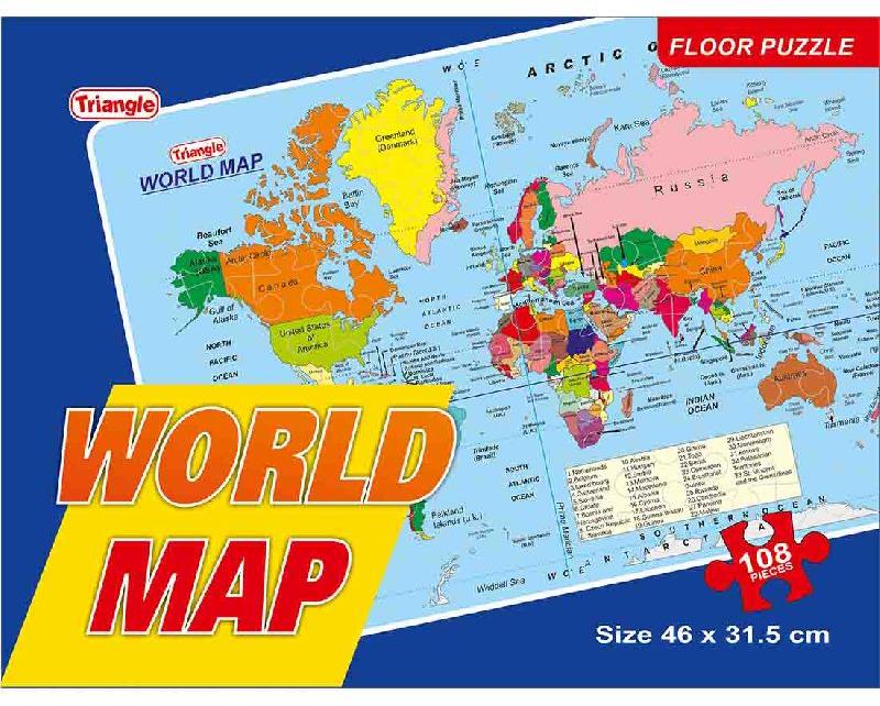 Cardboard World Map Jigsaw Floor Puzzle, for Kids Playing, Color : Multi Color