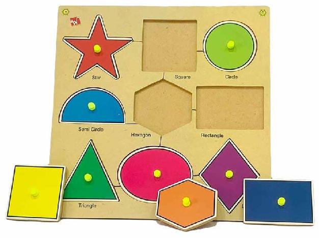 Polished Wooden Shape Puzzle, for Playing, Color : Multi Color