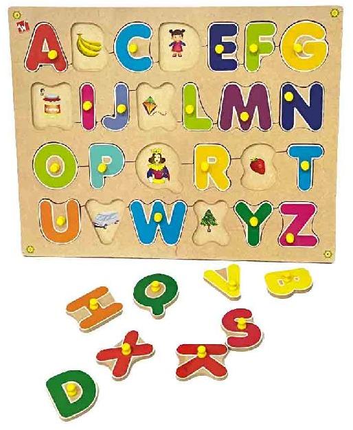 WT-569 Wooden Alphabet Puzzle, Color : Multi Color
