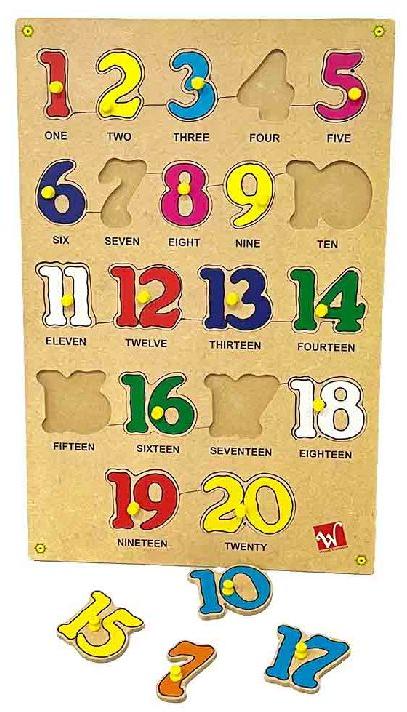 WT-574 Wooden Number Puzzle, Color : Multi Color