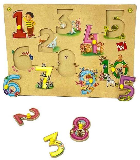 WT-576 Wooden Number Puzzle, for Kids Playing