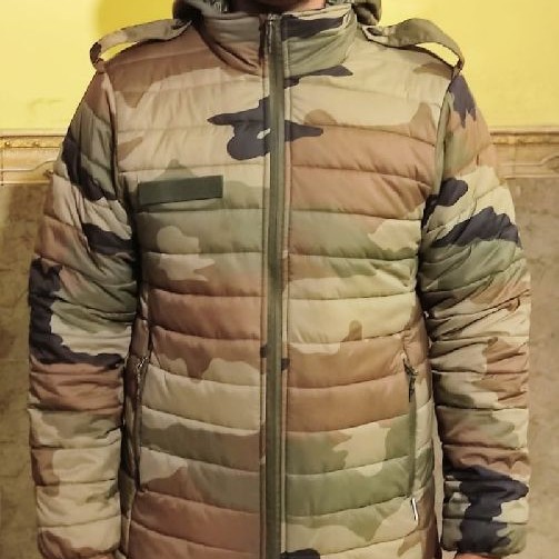 Mens Army Print Jacket, Size : L, XL