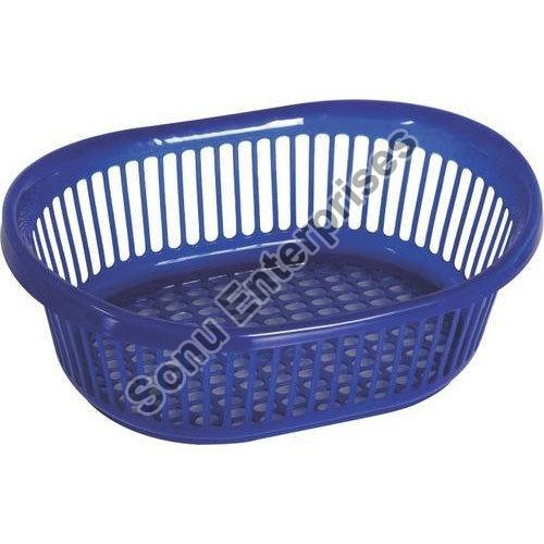 Swati Oval Plastic Basket, for Kitchen Use, Color : Blue