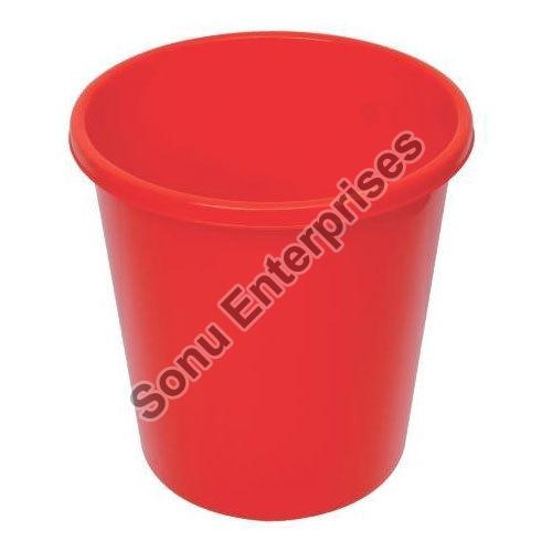 Swati Red Plastic Bin, for Garbage, Shape : Round