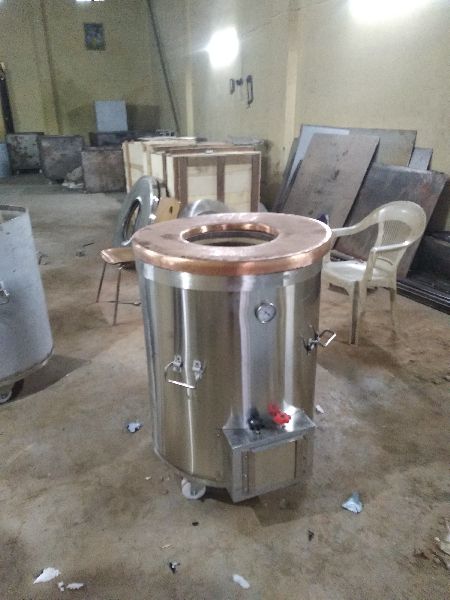 SS Round Tandoor With Copper Top