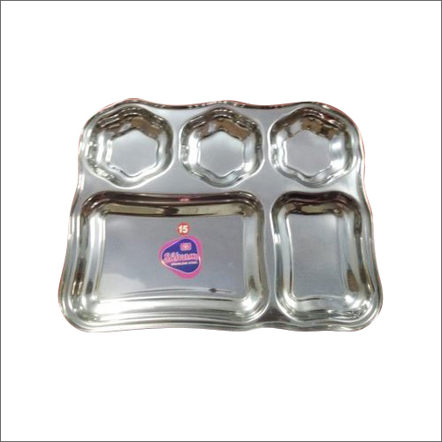 Keshav Mirror Finish Stainless Steel Partition Plate, for Serving Food, Feature : Good Quality