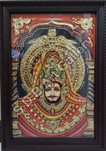 10X14 Inch Khatushyam Tanjore Paintings, Frame Type : Framed